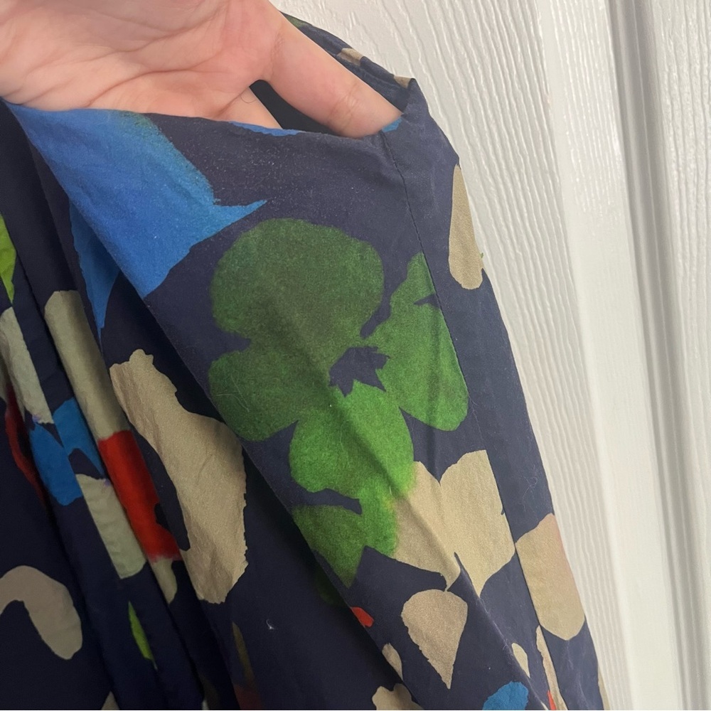 Anthropologie Navy Floral Halter Midi Dress - Picture 5 of 11